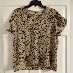 SHEIN Brown and Black Spotted Blouse